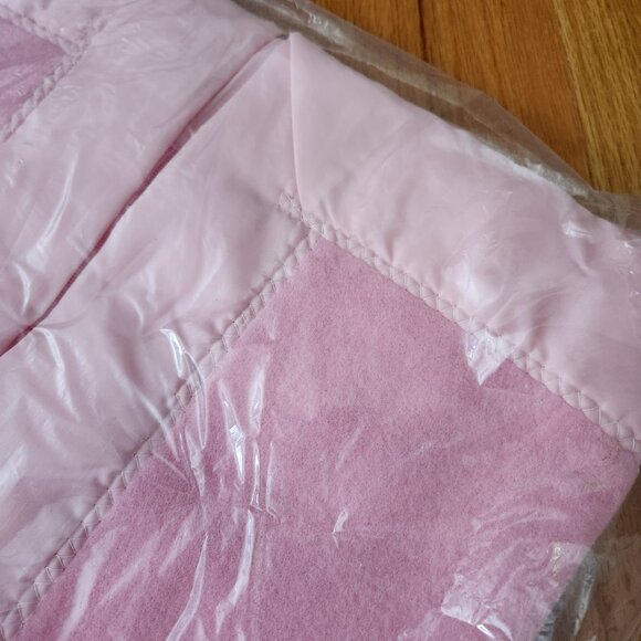 Vintage Satin Trim Pink Baby Security Blanket Crib New NOS USA Union Made ILGWU - Picture 4 of 6